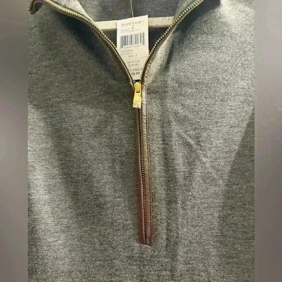 Lauren Ralph Lauren long sleeve 3/4 zippered front with leather on sleeves size2 - Picture 5 of 14